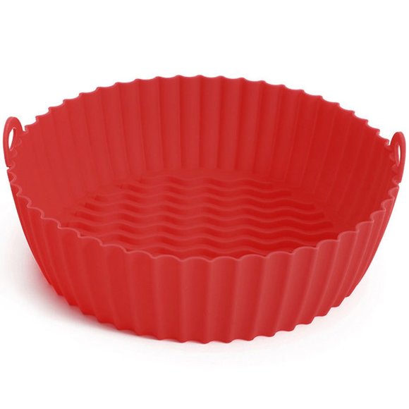 Large Reusable Air Fryer Silicone Non Stick Round Basket with Handles - Picture 10 of 10